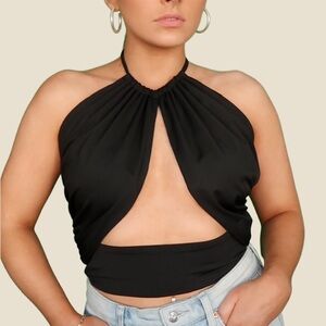 Black Halter Neck Top